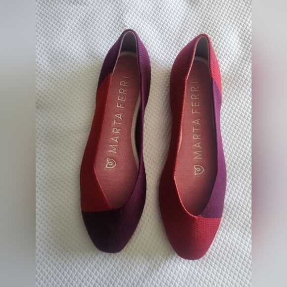 Rothy's Marta Ferri Red and Purple Flats - Picture 1 of 10